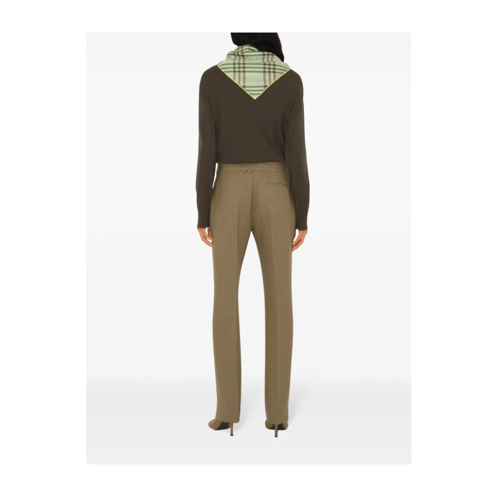 Burberry Zijden Twill Ruit Sjaal Green Dames