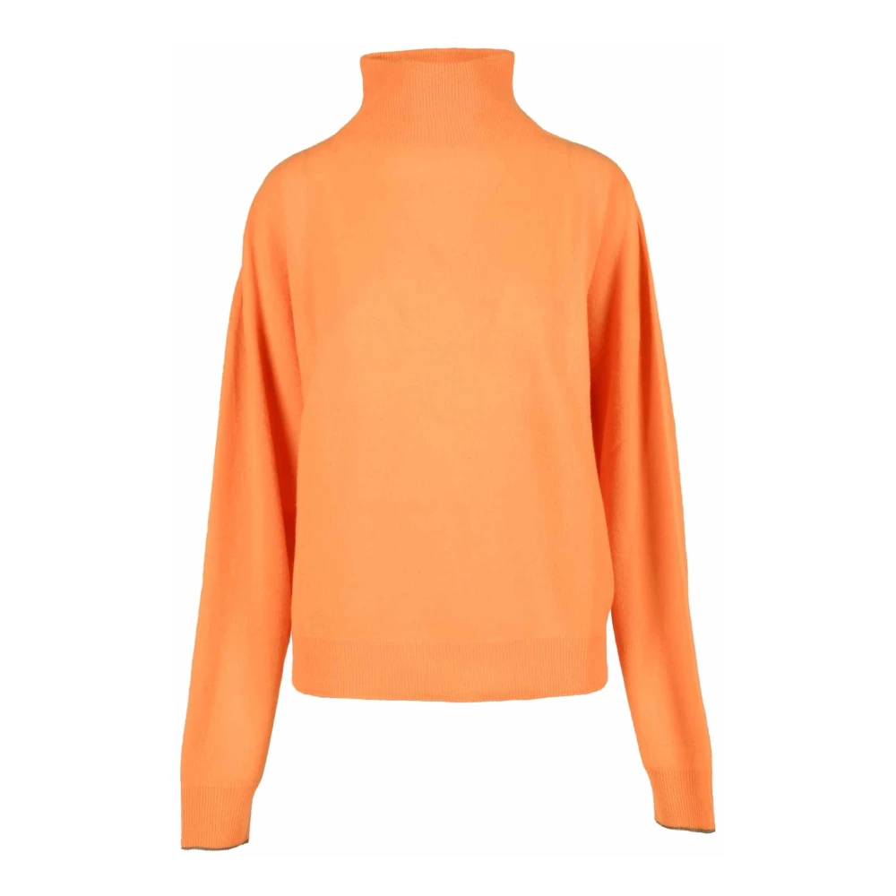 Alysi Ull Cashmere Stickad Tröja Orange, Dam