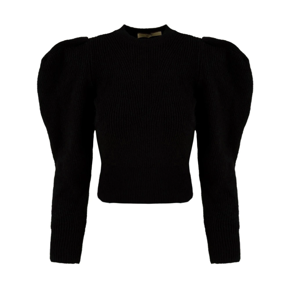 Akep Donna Nero - Maglia Corta Girocollo - Knitwear - S