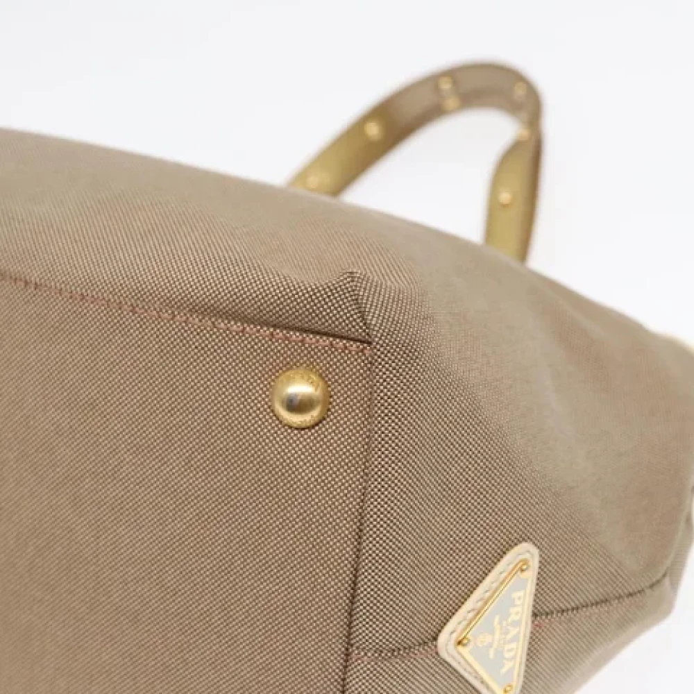 Prada Vintage Pre-owned Canvas handbags Beige Dames