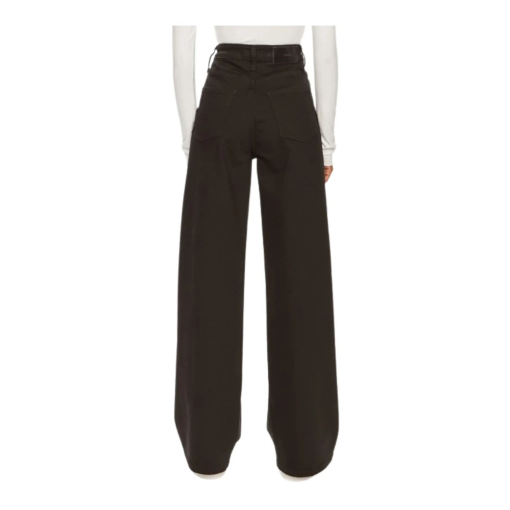 Calvin Klein Hoge Taille Wijde Zwarte Jeans Black Dames