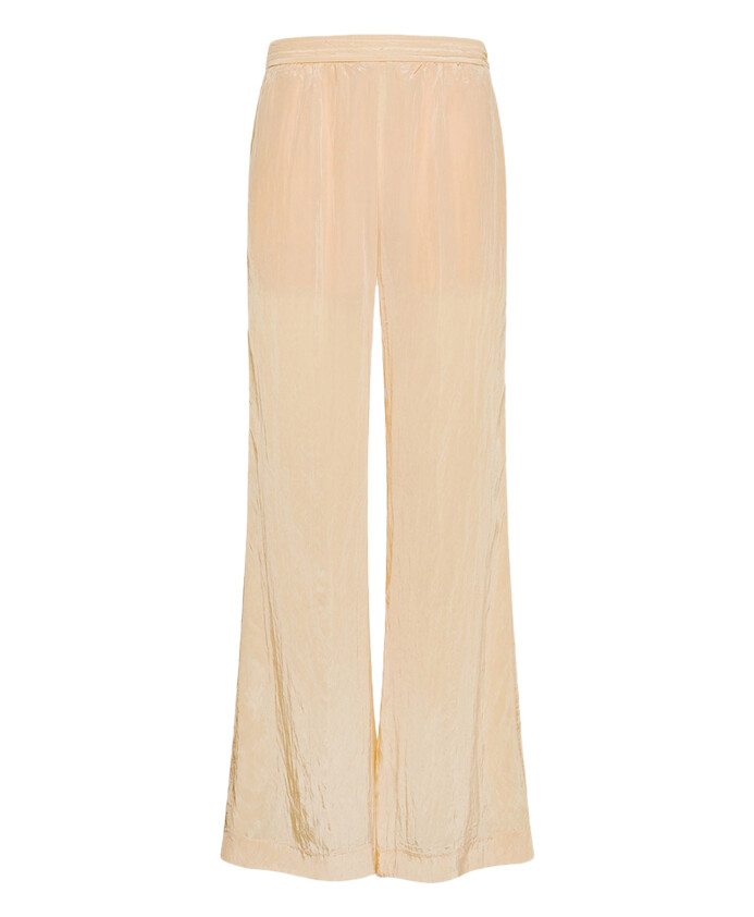 pantalon-jaune-en-satin-evase