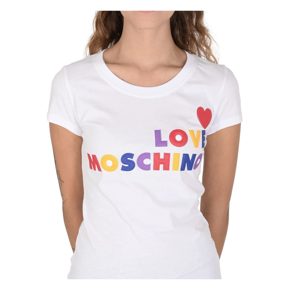 Love Moschino Optisch Wit Katoenen T-Shirt White Dames