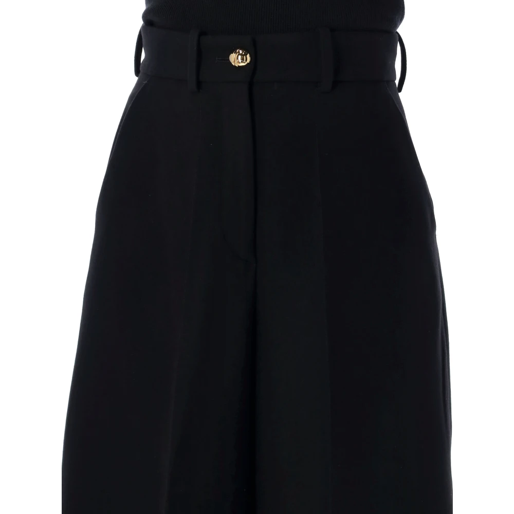 Patou Hoge Taille Zwarte Denim Wijde Pijp Broek Black Dames