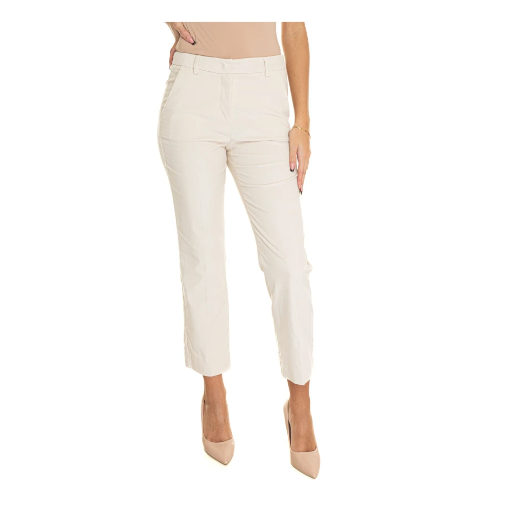 Max Mara Weekend Fluwelen broek met ceintuurlussen White Dames