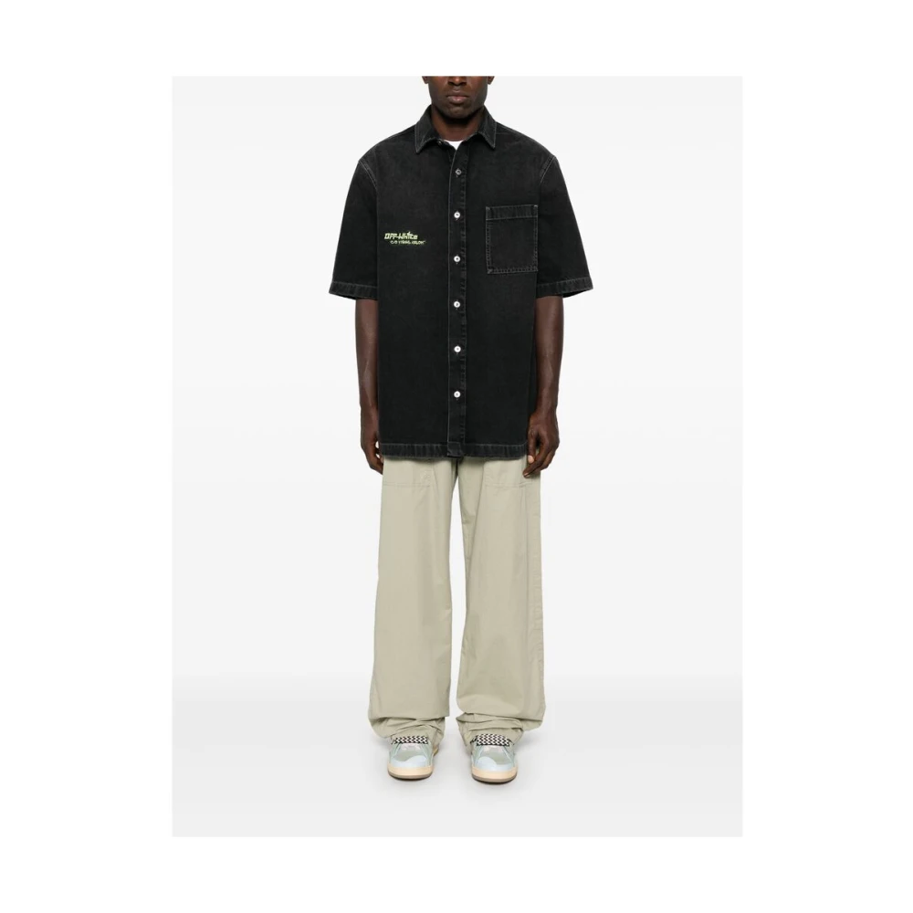 Off White Zwarte Button-Up Shirt met Arrows Logo Black Heren