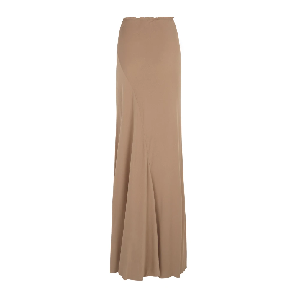 Cortana Asymmetrische Zijden Stretch Maxi Rok Brown Dames
