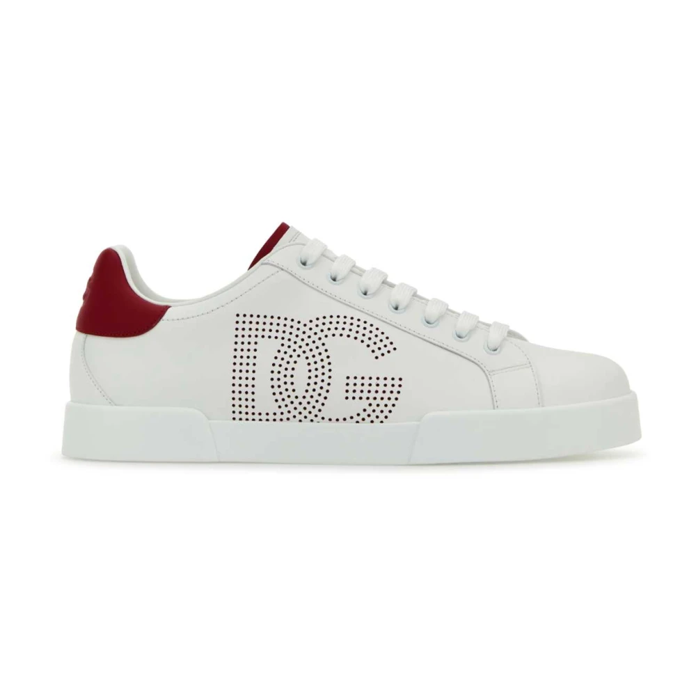 Dolce & Gabbana Witte Nappa Leren Sneakers Heren Schoenen