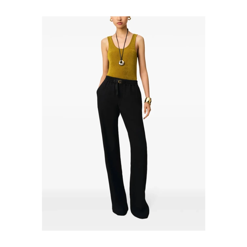 Ami Paris Wijde broek met hartmotief Black Dames