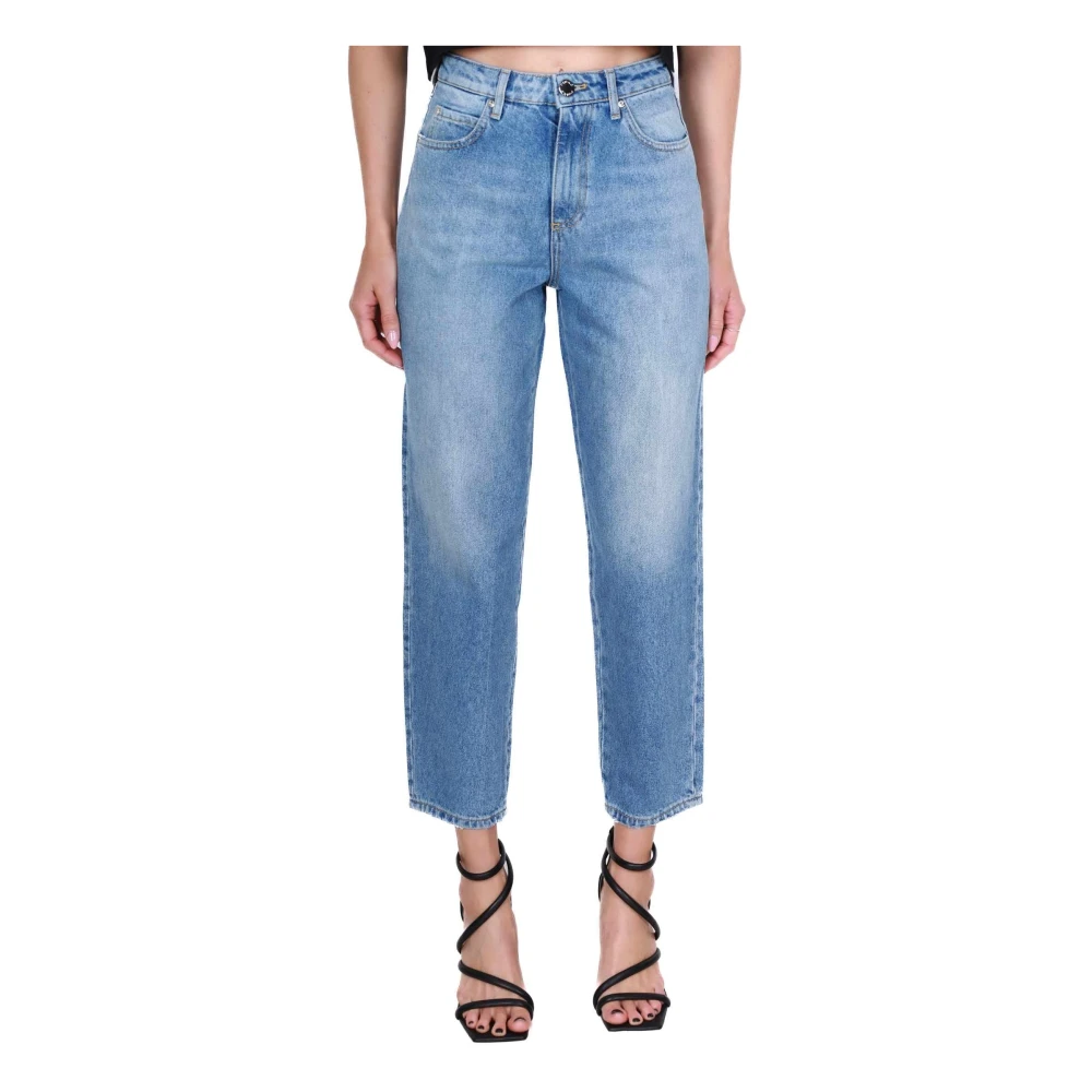 Pinko Hoge Taille Mom Fit Denim Jeans Blue Dames