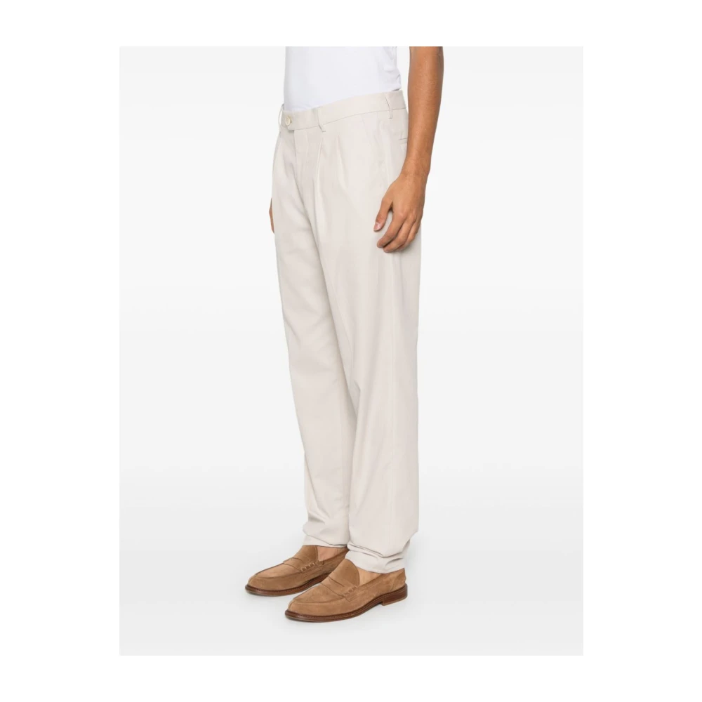 BRUNELLO CUCINELLI Beige Geplooide Broek met Zakken Beige Heren