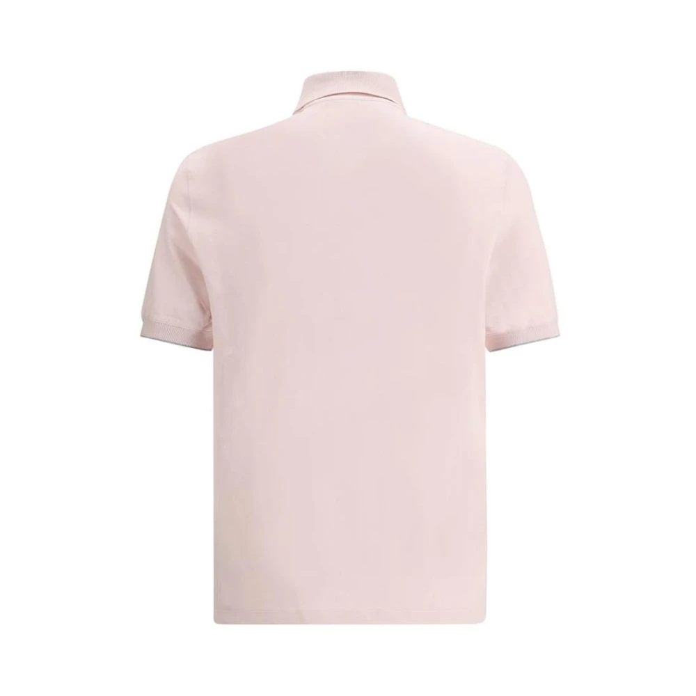 BRUNELLO CUCINELLI Gebreide Kraag Polo Shirt Pink Heren