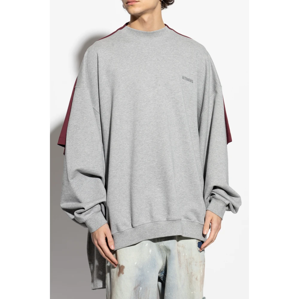 Vetements Sweatshirt met dubbel T-shirt in oversized stijl Multicolor Heren