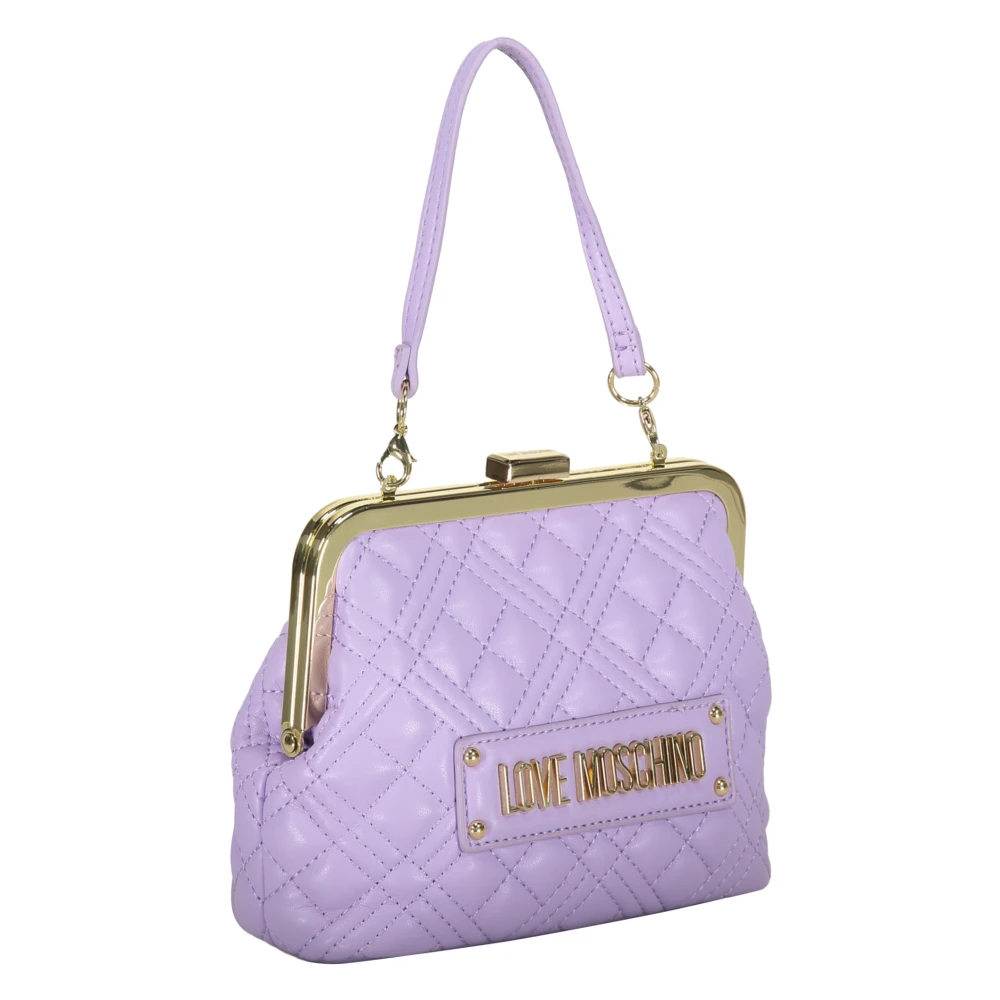 Love Moschino Gewatteerde Handtas met Afneembare Band Purple Dames
