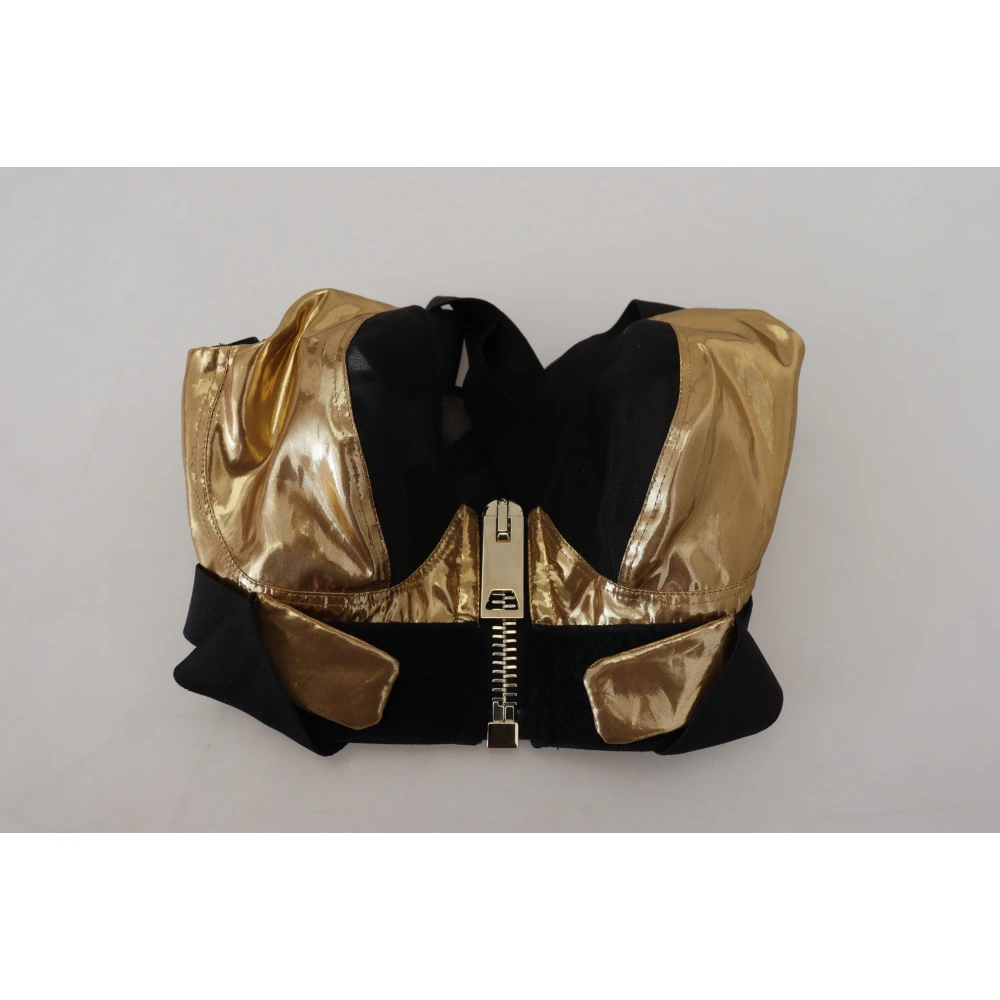 Dolce & Gabbana Stijlvolle Front Zip Crop Top Black Dames