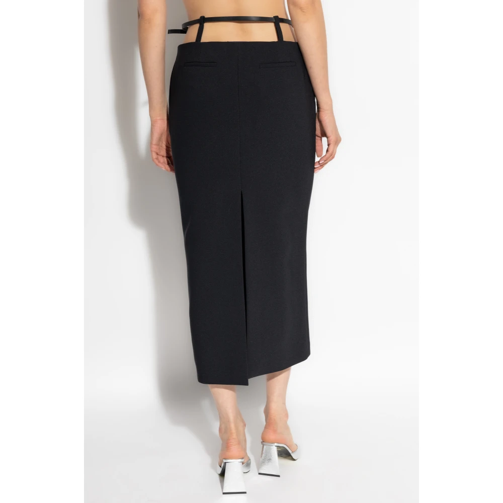 The Attico Rok met riem Black Dames