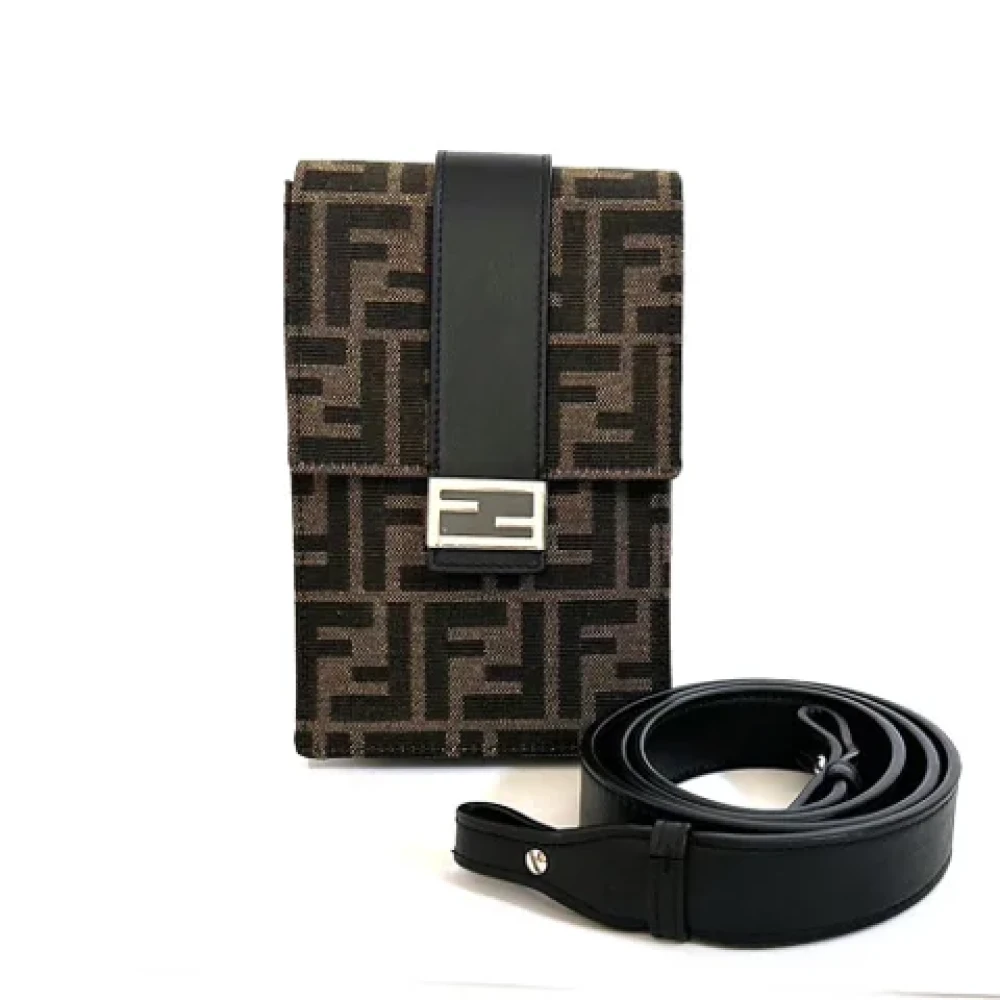 Fendi Vintage Pre-owned Canvas shoulder-bags Beige Dames