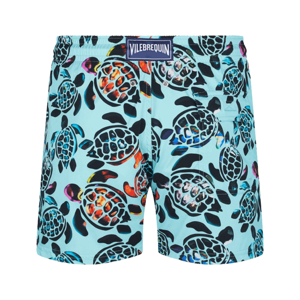 Vilebrequin Stretch Zwemshort Screen Turtles Blauw Multicolor Heren