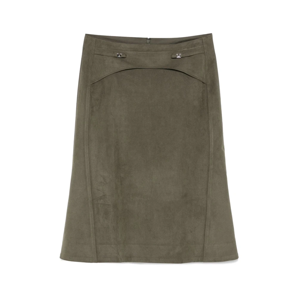 LOW Classic Khaki Mermaid Midi Rok met Schouderbandjes Brown Dames