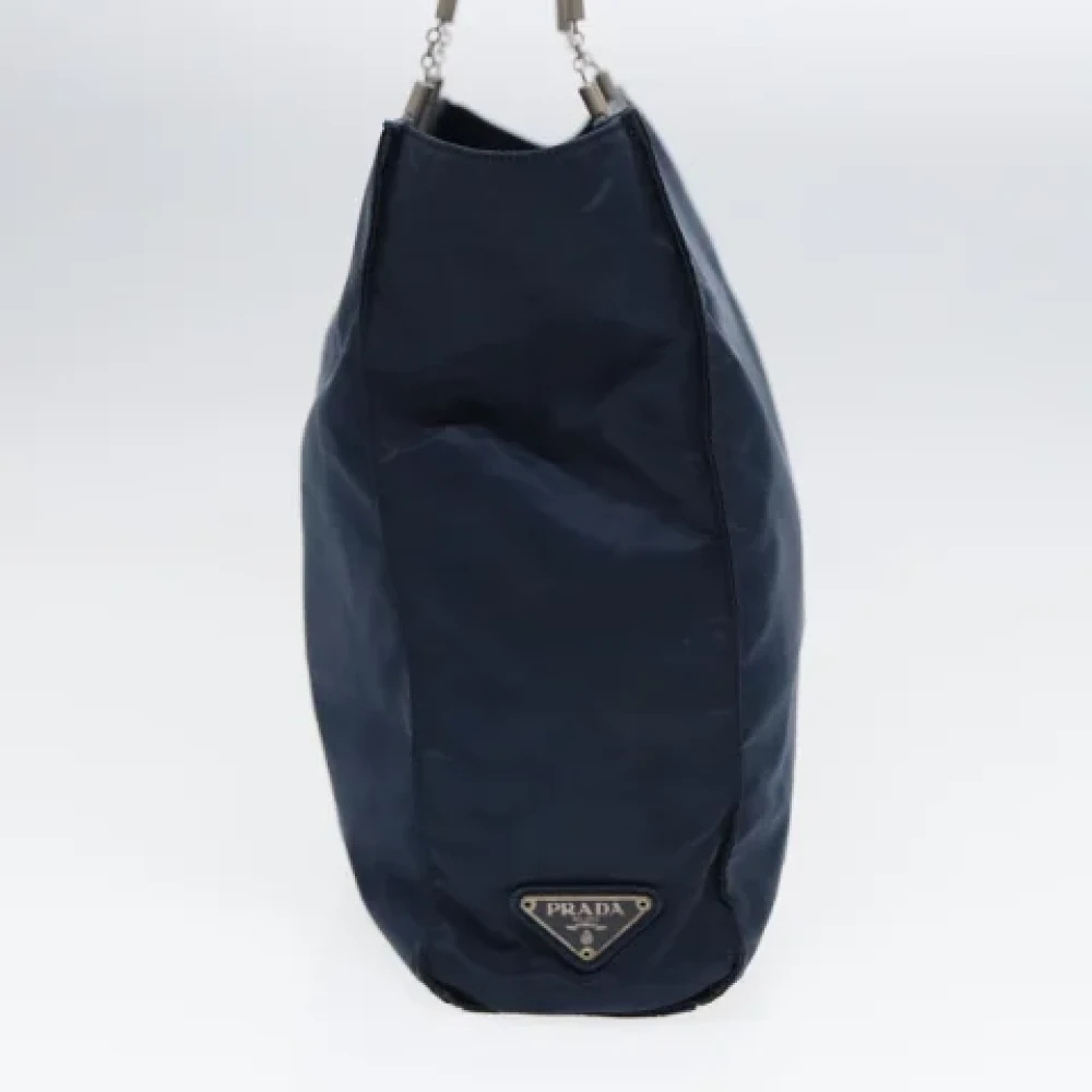 Prada Vintage Pre-owned Nylon handbags Blue Dames
