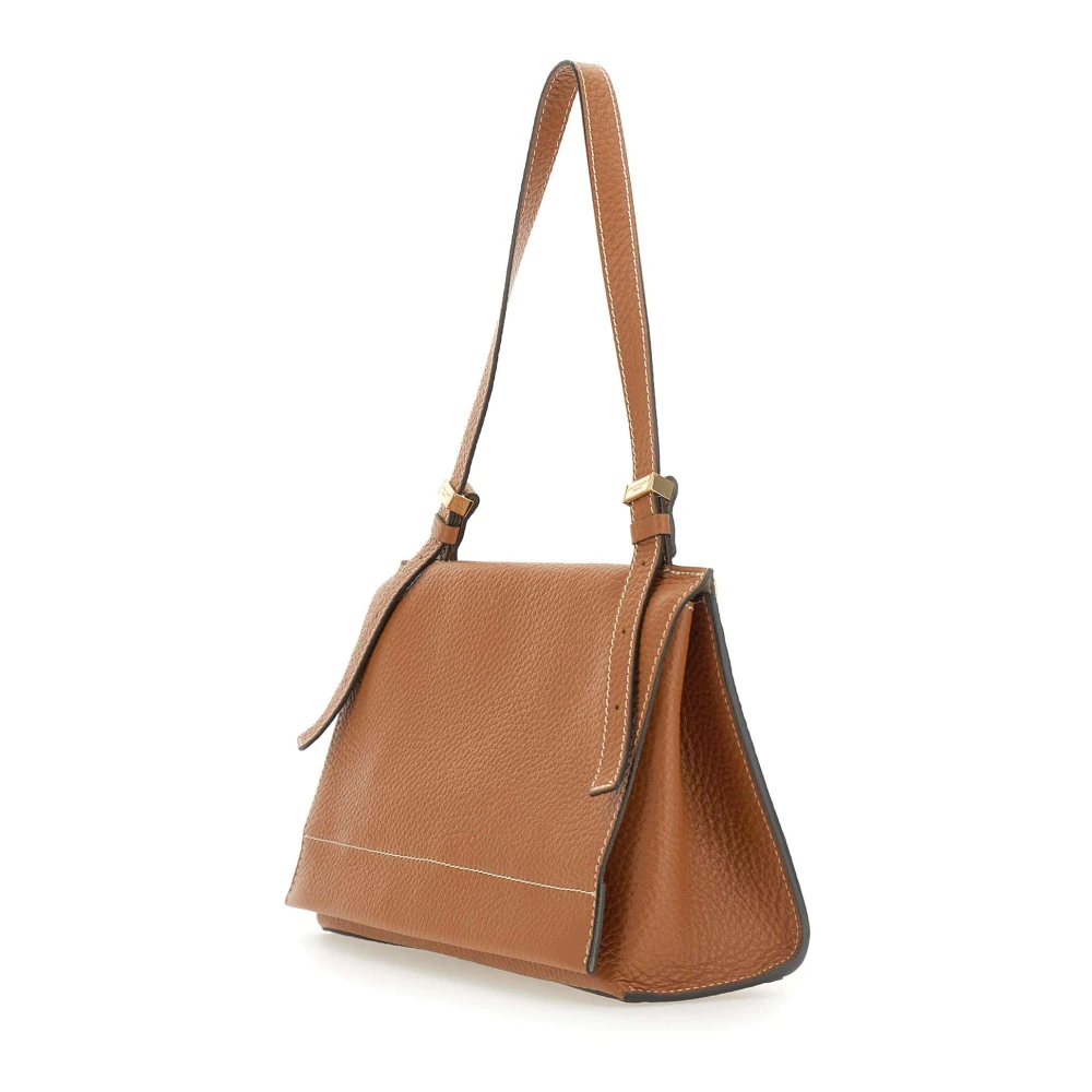 Gianni Chiarini Bruine Leren Schoudertas Brown Dames