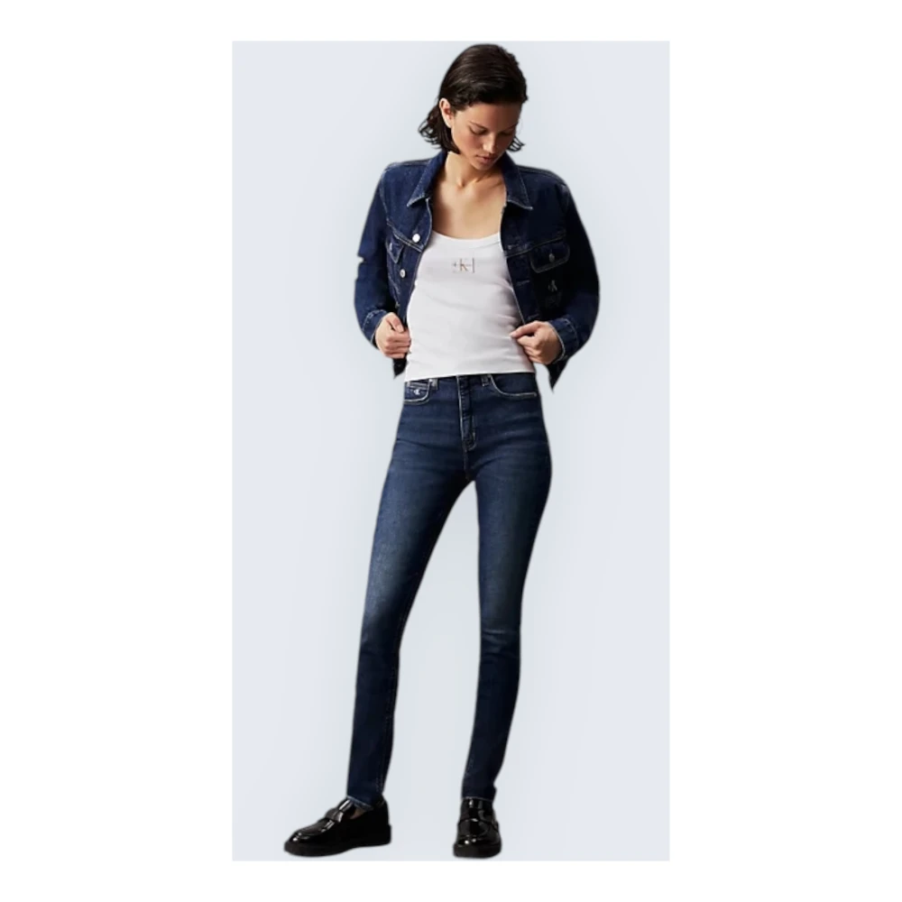 Calvin Klein Hoge taille jeans voor vrouwen Blue Dames