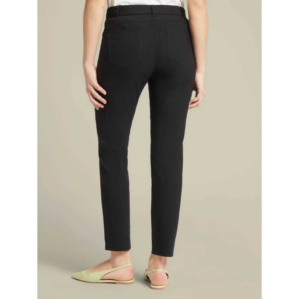 Elena Mirò Stretch Viscose Skinny Broek Black Dames