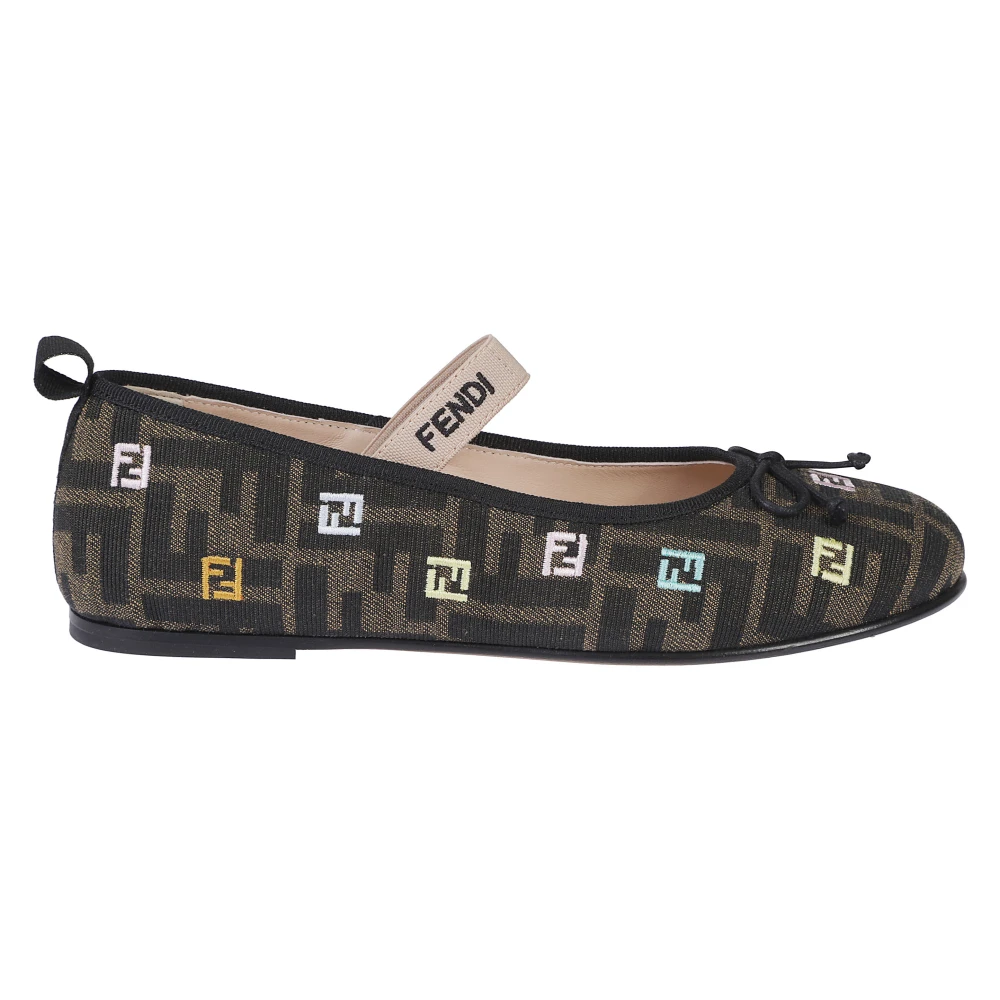 Fendi Girls Multicolor Flat Shoes, Kids Ballerina Shoes, 35 Eu, Kids