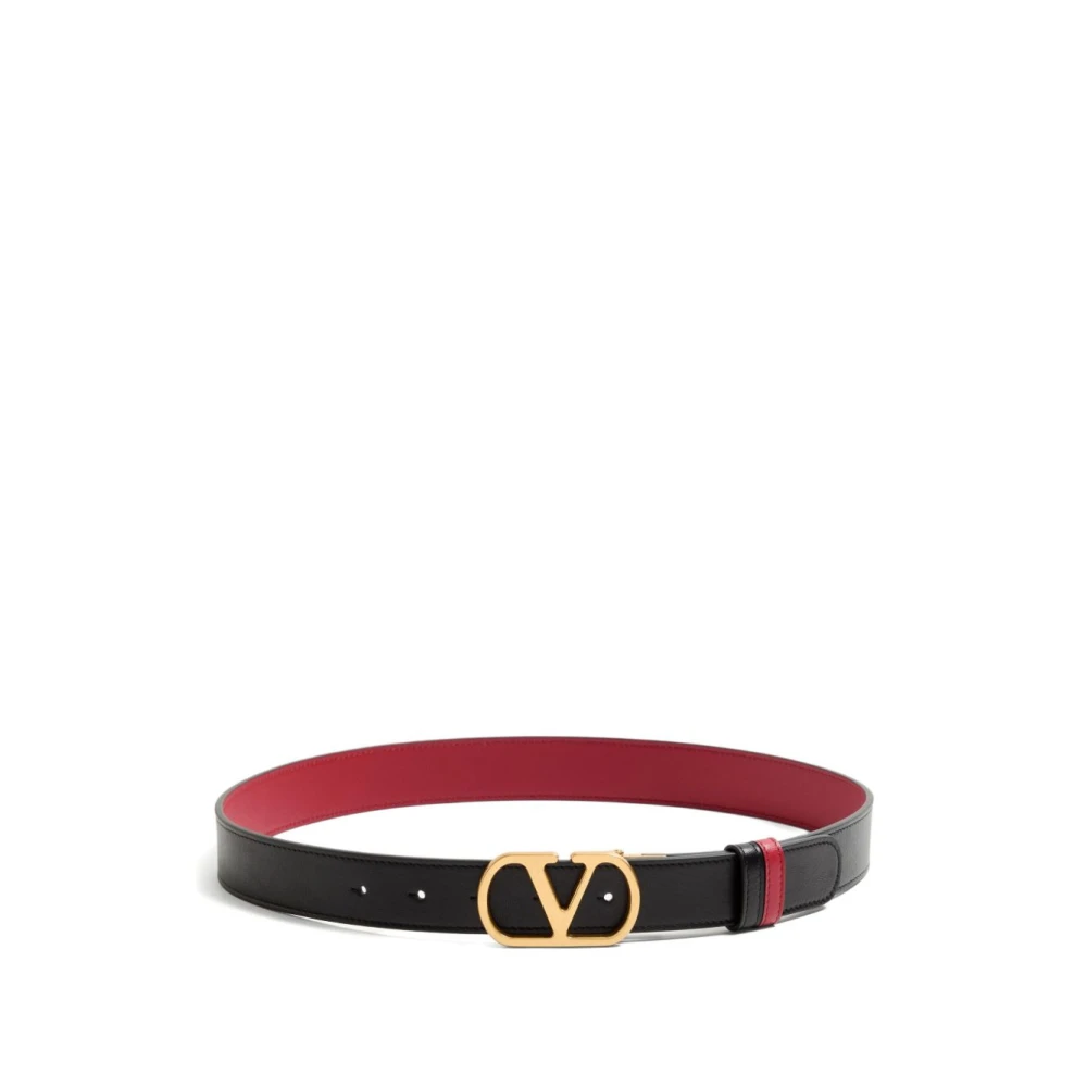 Valentino Garavani Red Belts, Female, 95 Cm, Reversible Belt With Punched Holes