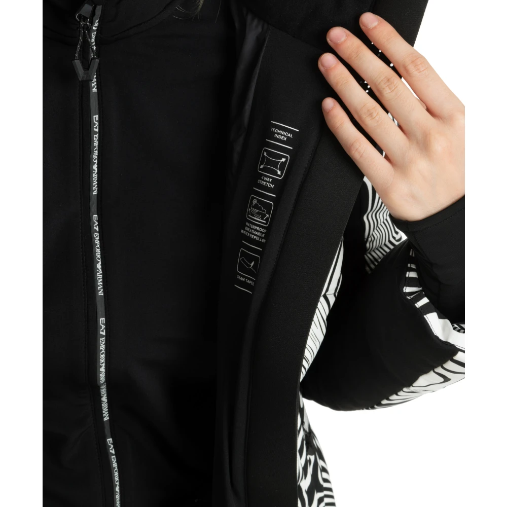 Emporio Armani EA7 Abstract Multicolor Ski Jas met Capuchon Multicolor Dames