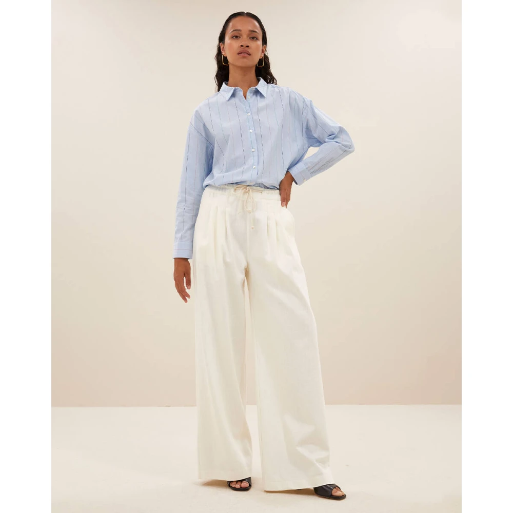 By-Bar Gestreepte Chambray Blouse Blue Dames