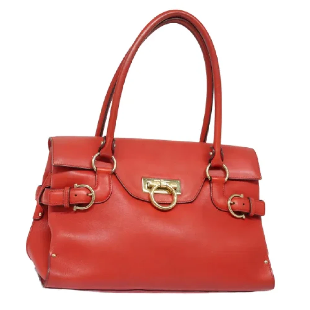 Salvatore Ferragamo Pre-owned Leather handbags Red Dames