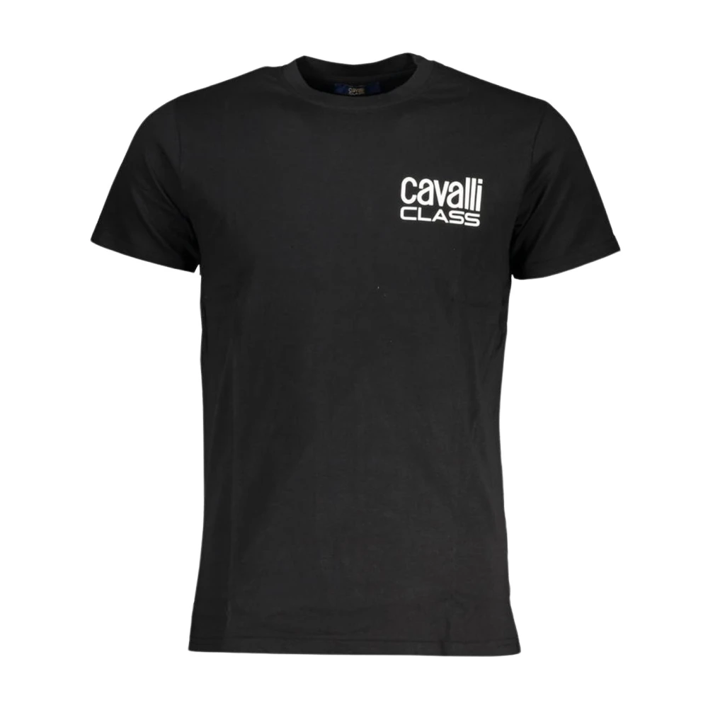 Cavalli Class Stijlvolle Katoenen Crewneck T-Shirt Black Heren
