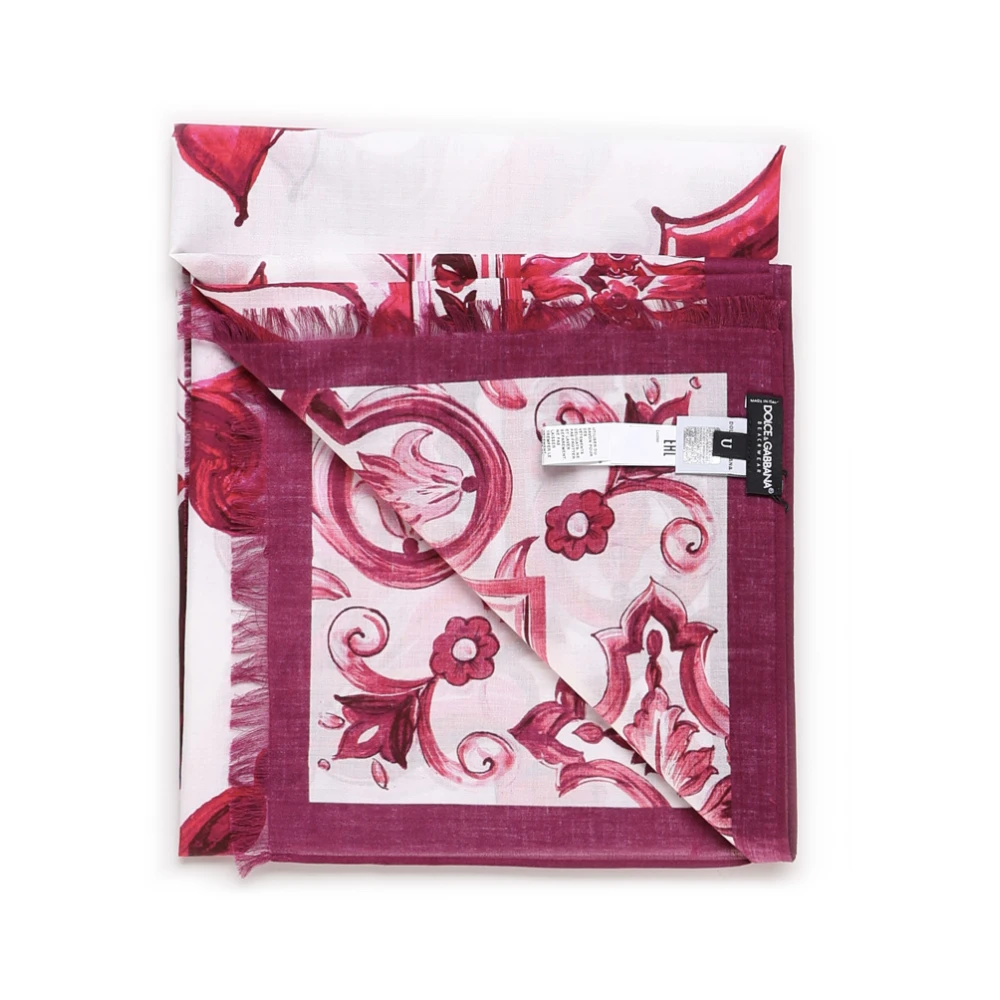 Dolce & Gabbana Majolica Print Roze Pareo Kleding Pink Dames