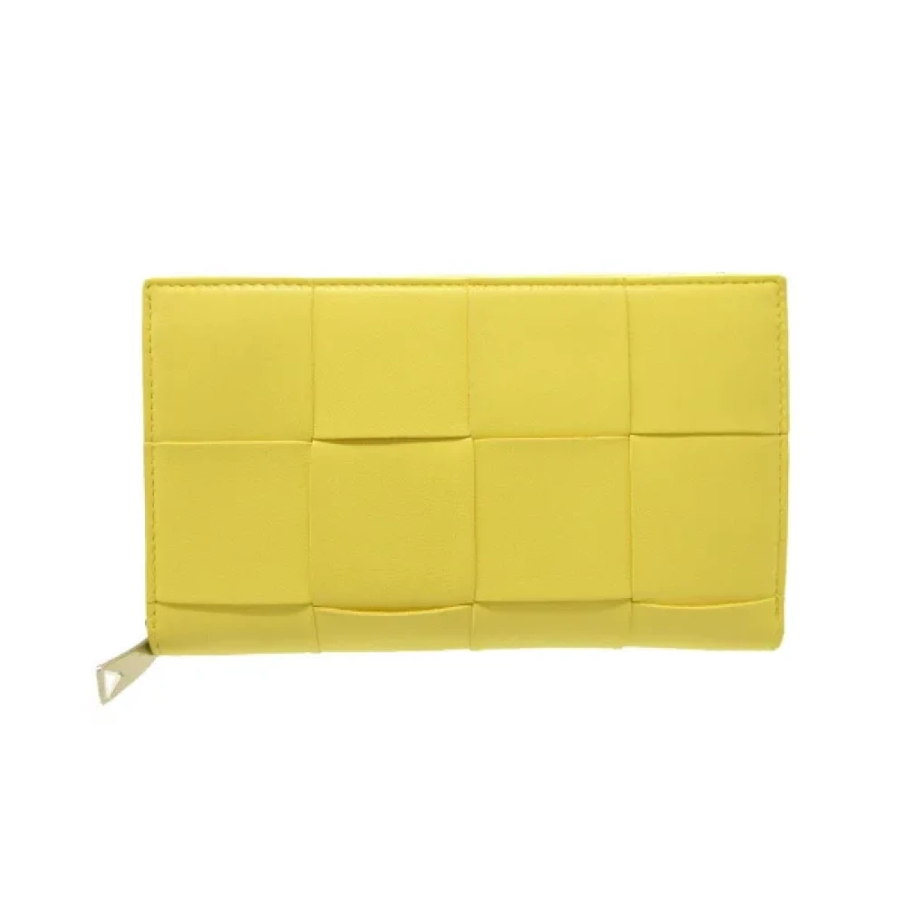 Bottega Veneta Vintage Pre-owned Leather wallets Yellow Dames