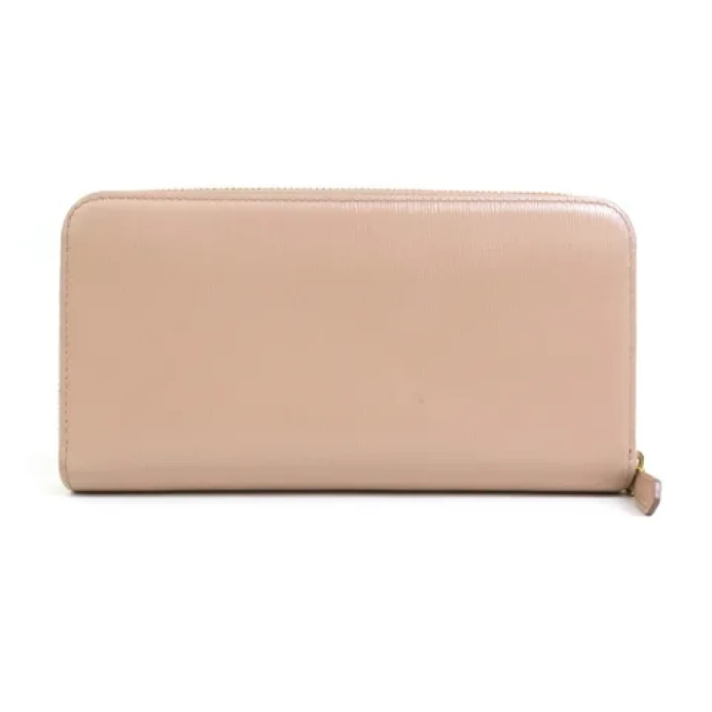 Prada Vintage Pre-owned Leather wallets Beige Dames