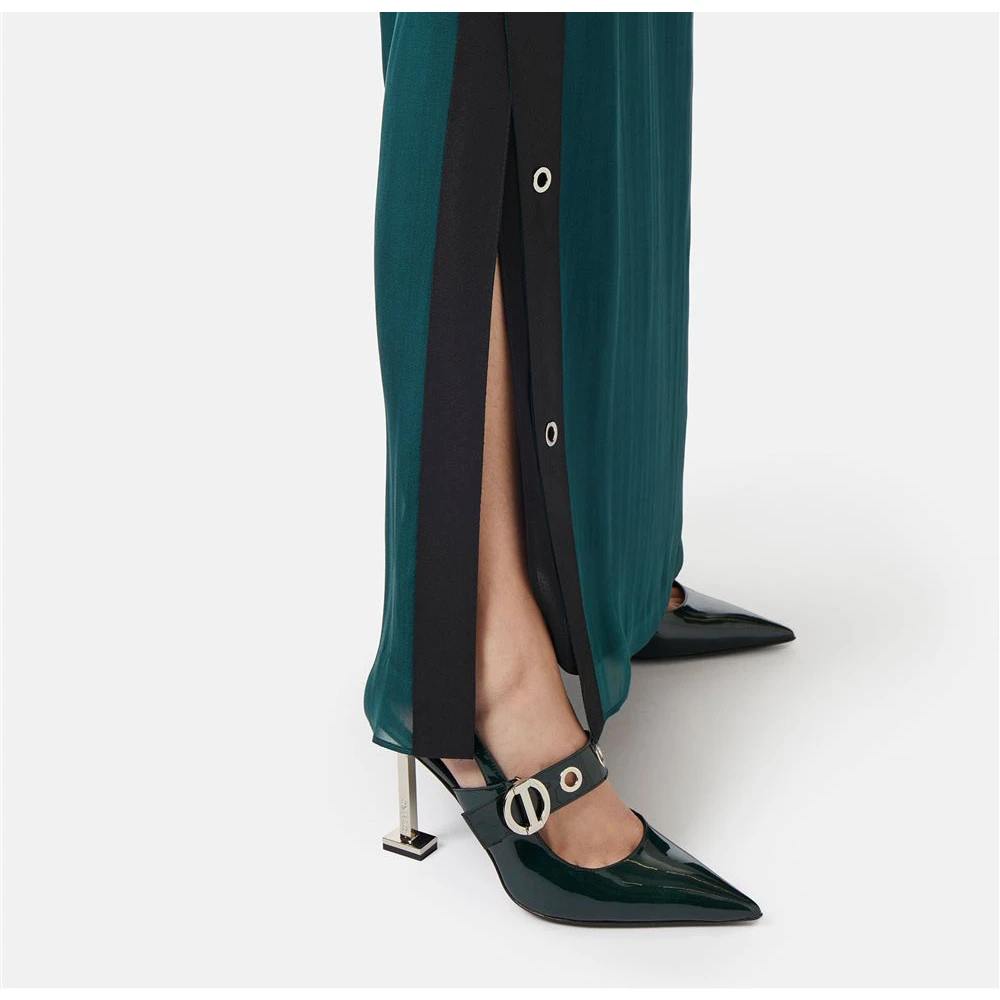 Iceberg Zijden chiffon rok met koele wollen details Green Dames