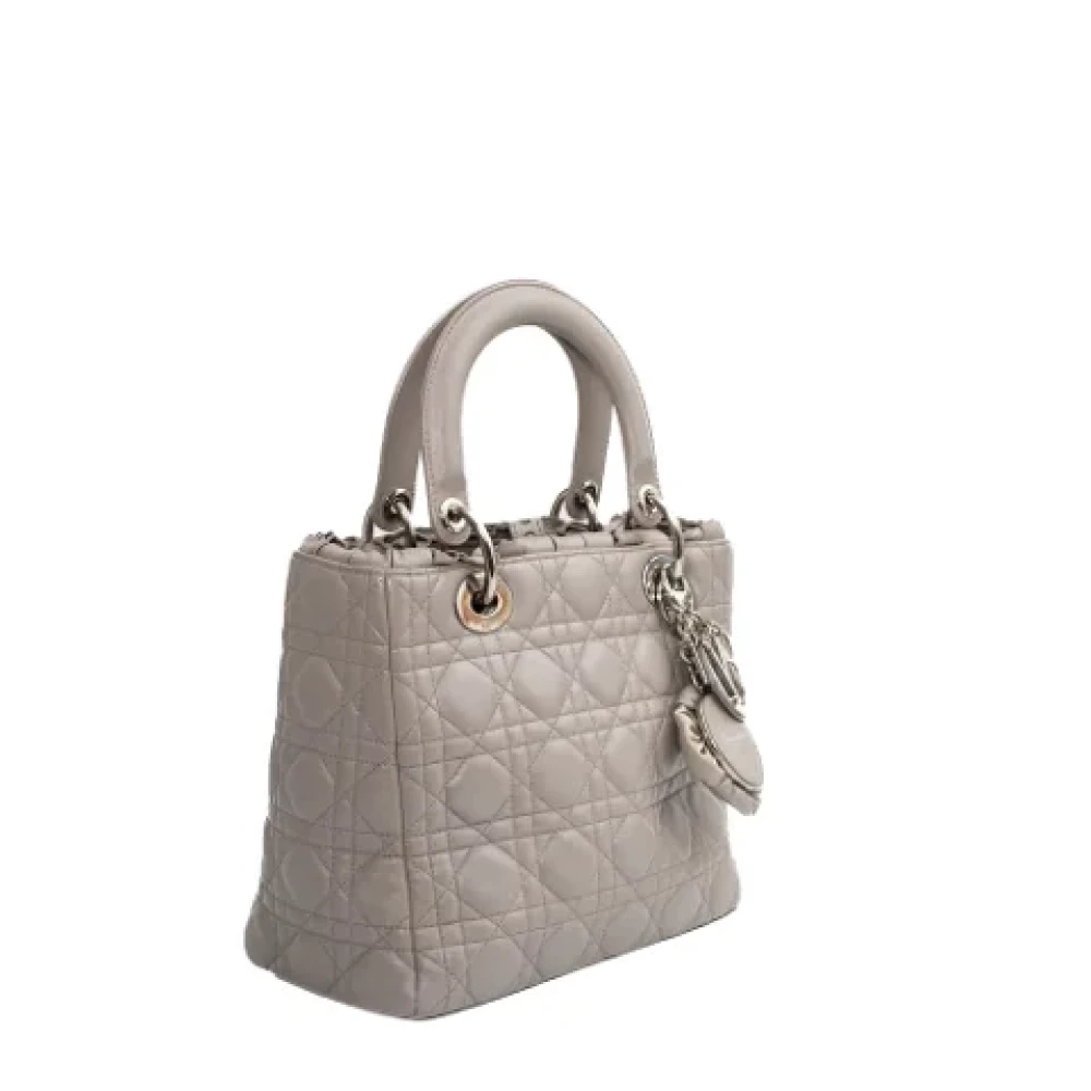 Dior Vintage Pre-owned Leather dior-bags Gray Dames