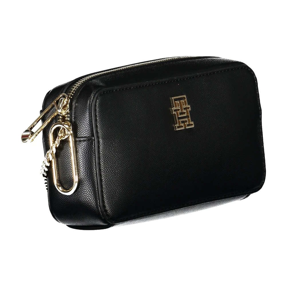 Tommy Hilfiger Zwarte Schoudertas met Kettingband Black Dames
