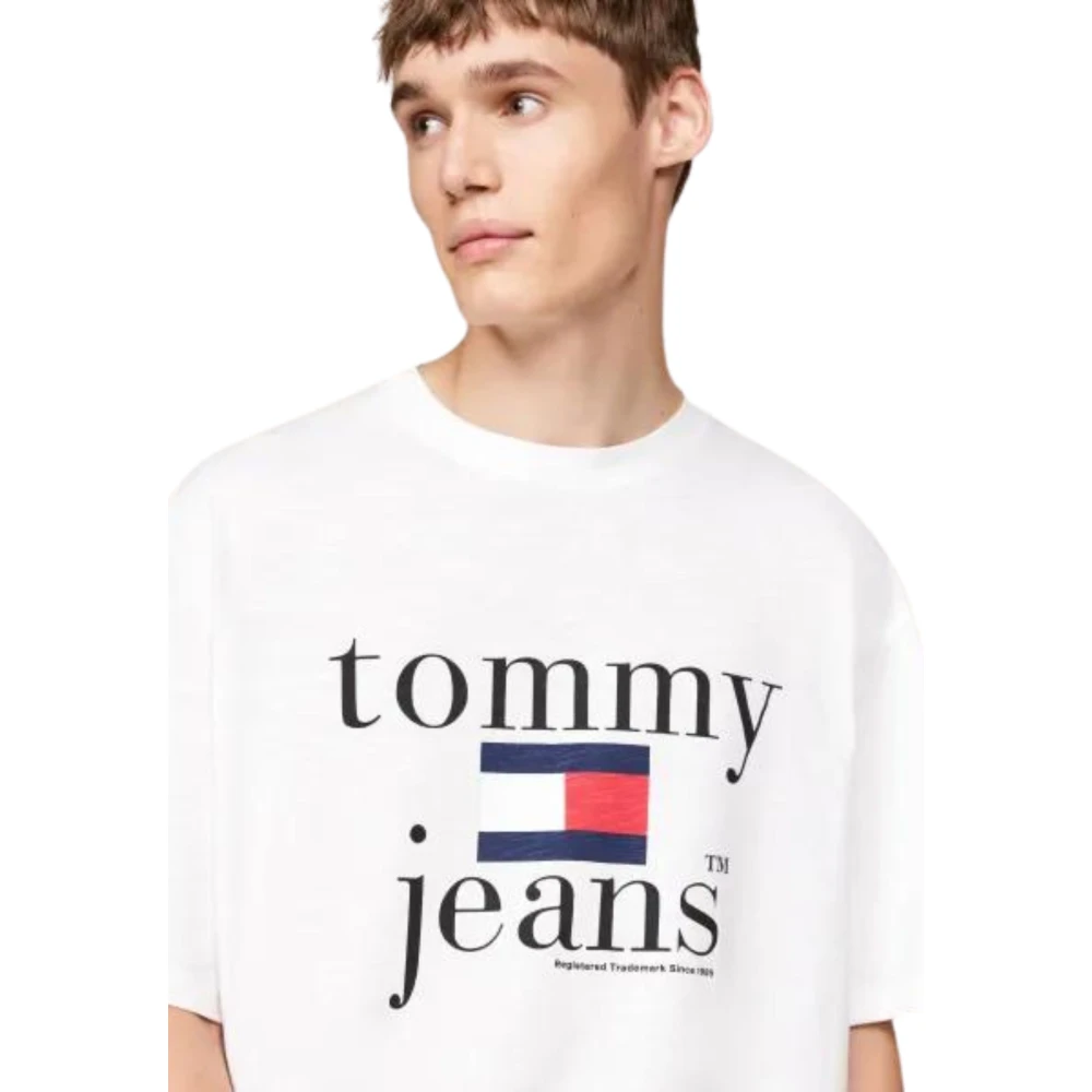 Tommy Hilfiger Witte Oversize Fit T-shirts en Polos White Heren