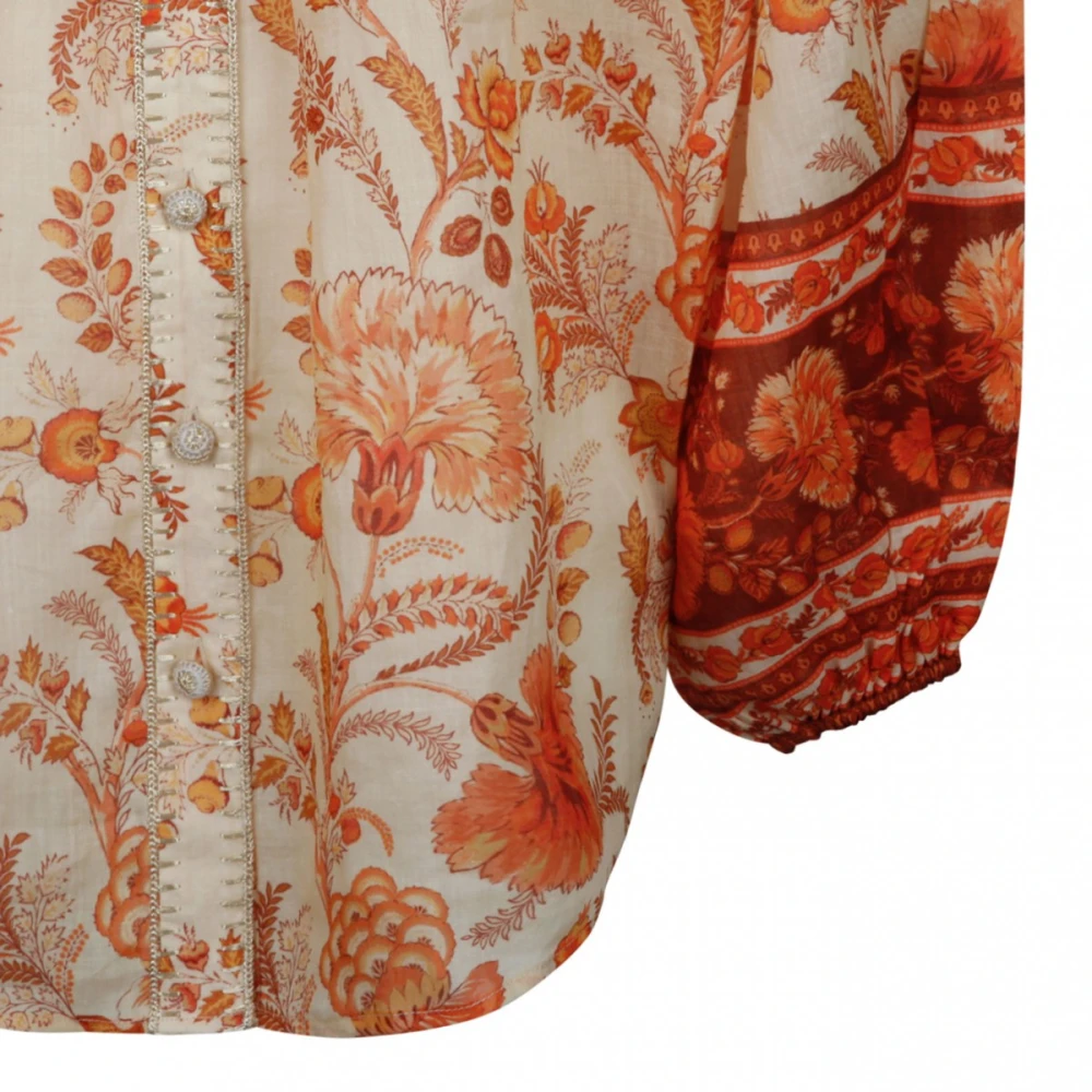 Zimmermann Crème en oranje Junie Billow blouse Multicolor Dames