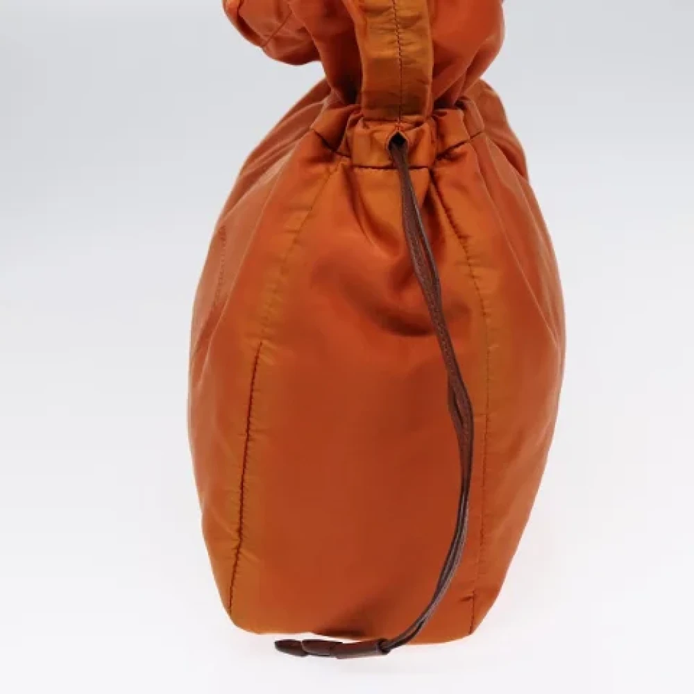 Prada Vintage Pre-owned Leather handbags Orange Dames