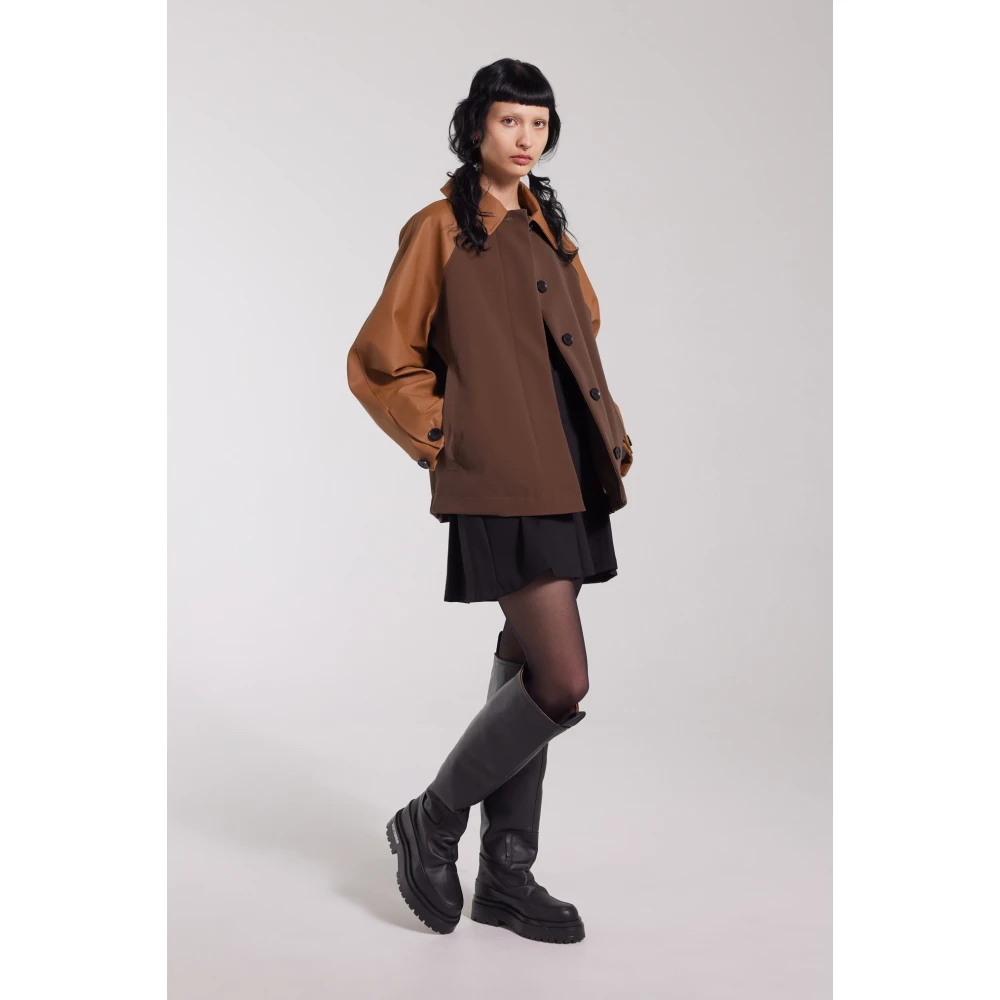 Stutterheim Waterdichte regenjas in varsity-stijl Brown Dames