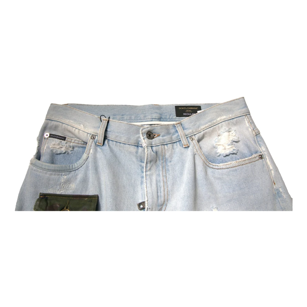 Dolce & Gabbana Cargo Denim Jeans met ritssluiting Blue Heren