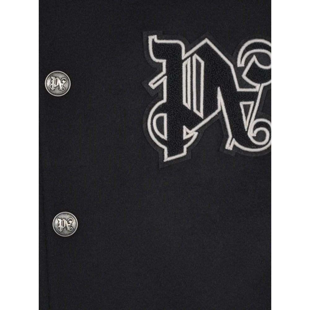 Palm Angels Varsity Hooded Jacket Vertigo Style Black Heren