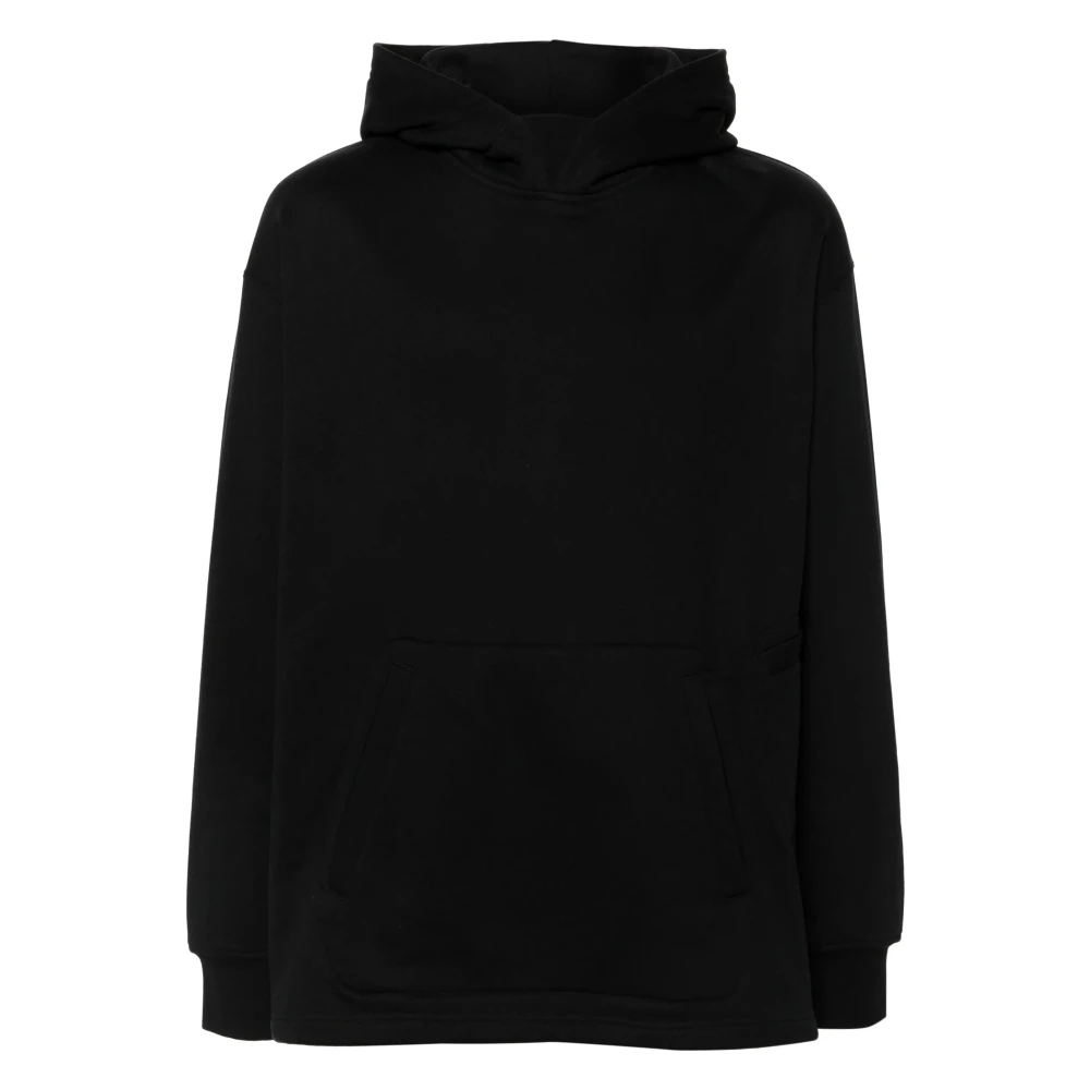 Y-3 Zwarte Loose Hoodie met Jersey Textuur Black Heren