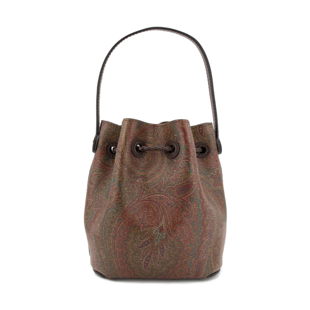 ETRO Paisley Jacquard Mini Bucket Tas Brown Dames