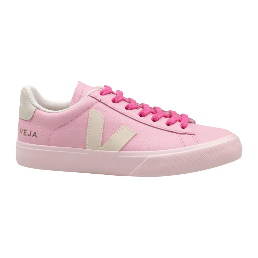 Veja Women's Pink Sneakers, 5 Uk, Campo Leather Trainers