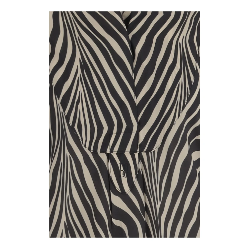 By Malene Birger Zebra Patroon Zijde Mix V-Hals Shirt By Herenne Birger Multicolor Dames