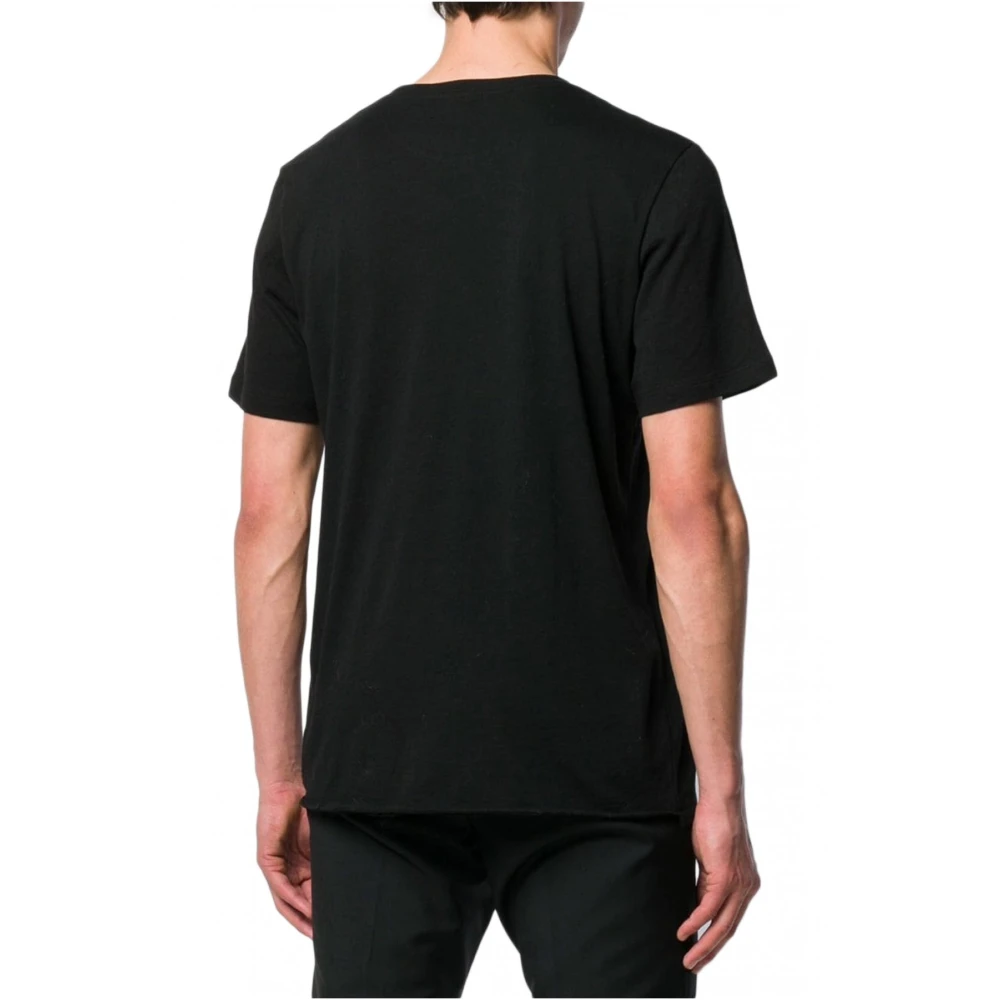 Saint Laurent Ster Logo Katoenen T-shirt Zwart Black Heren